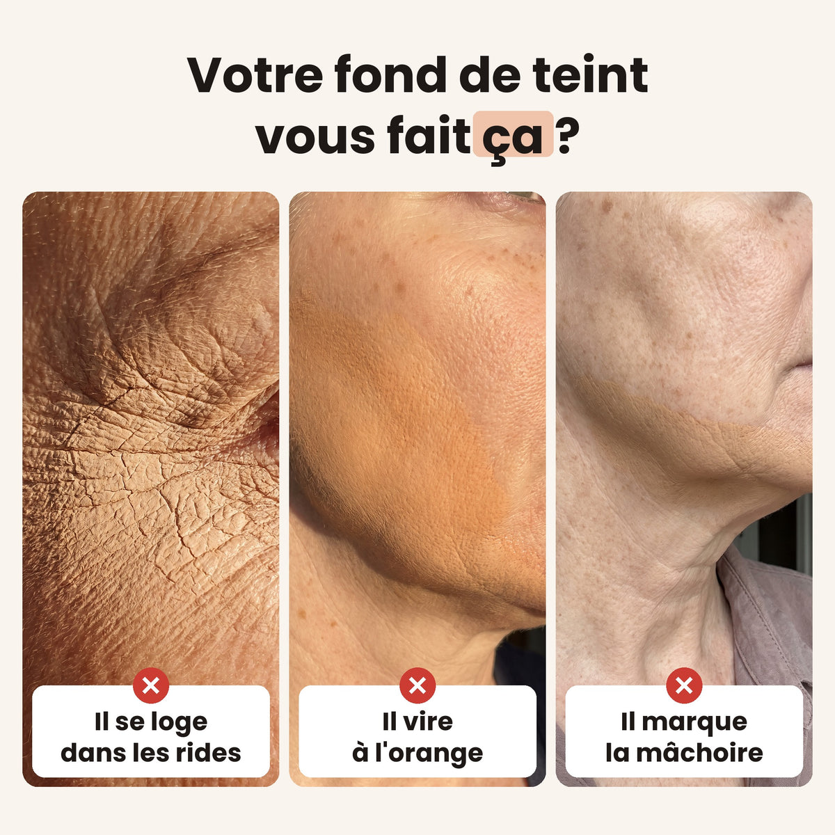Fond de teint auto-adaptatif 30 ml – Ne marque pas les rides, zéro effet plâtre