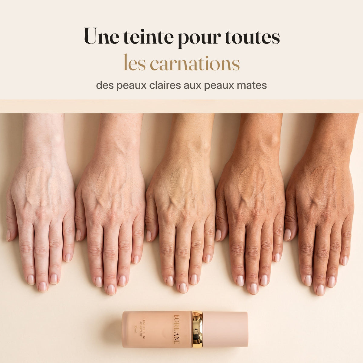Fond de teint auto-adaptatif 30 ml – Ne marque pas les rides, zéro effet plâtre