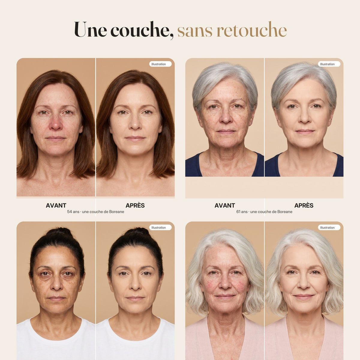 Fond de teint auto-adaptatif 30 ml – Ne marque pas les rides, zéro effet plâtre