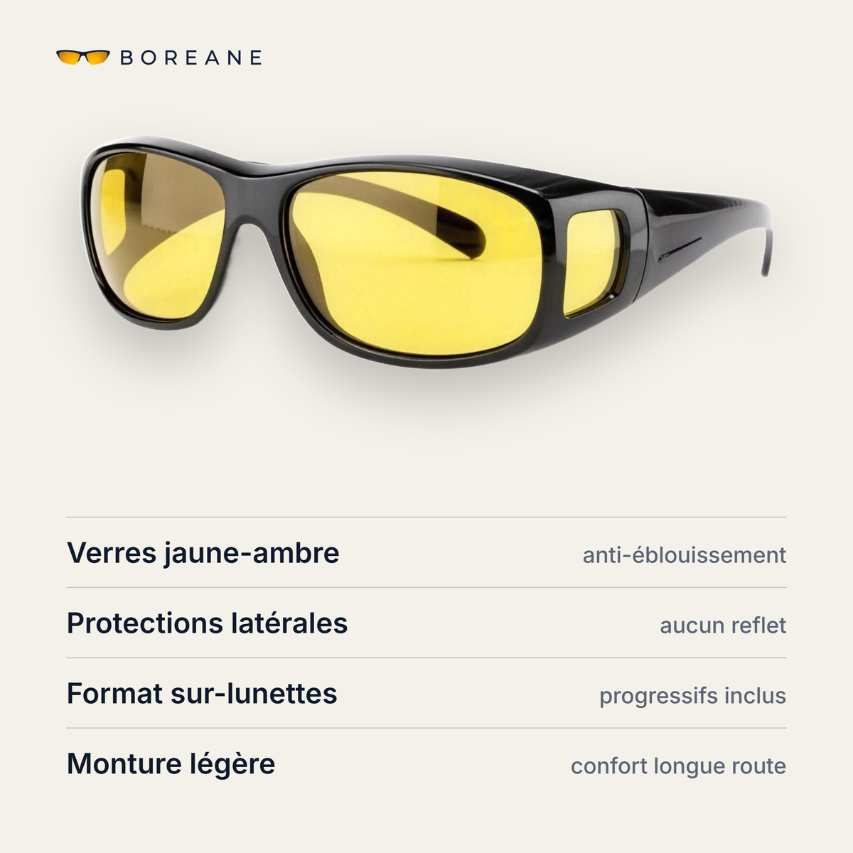Boreane™ – Lunettes de Conduite de Nuit Anti-Éblouissement LED