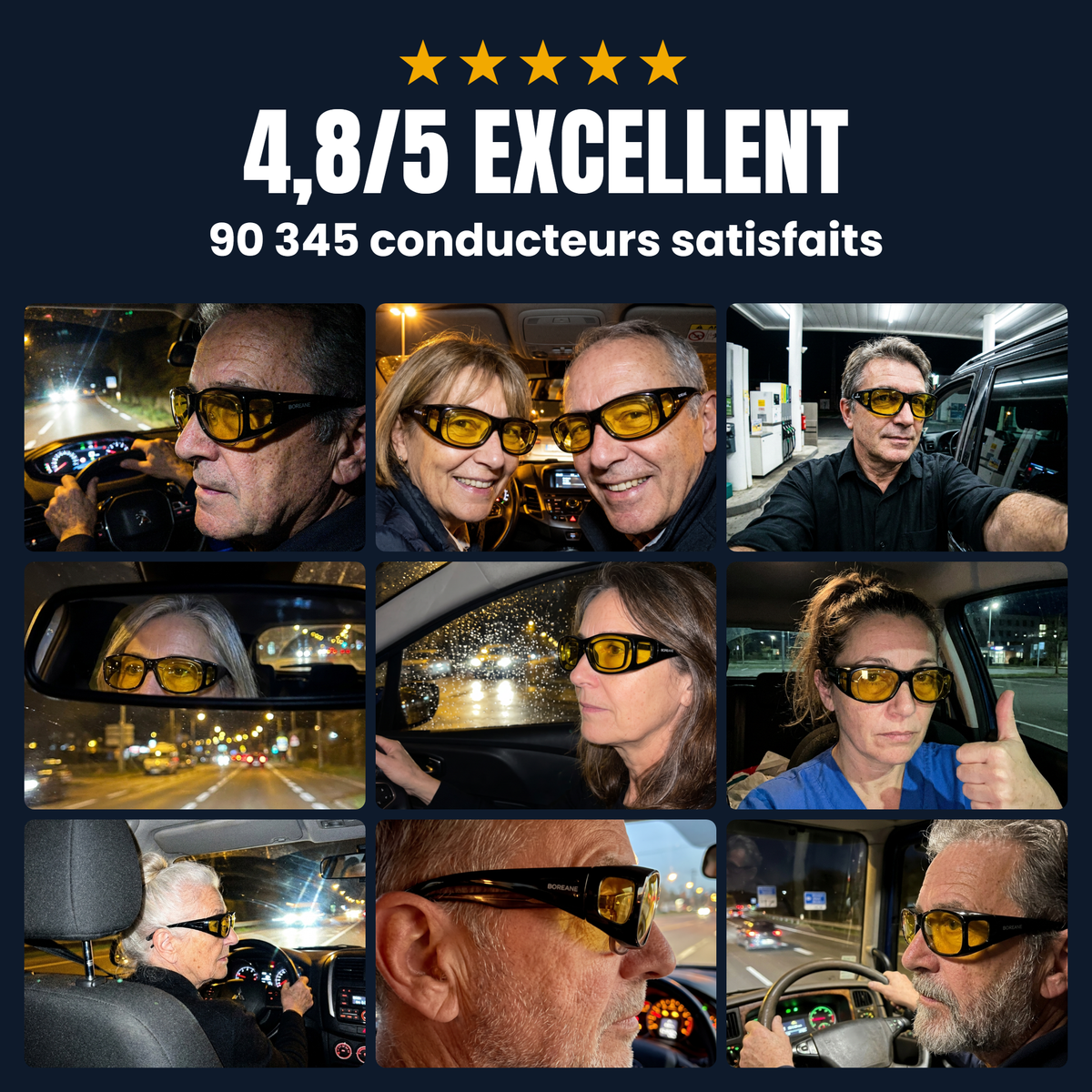 Boreane™ – Lunettes de Conduite de Nuit Anti-Éblouissement LED