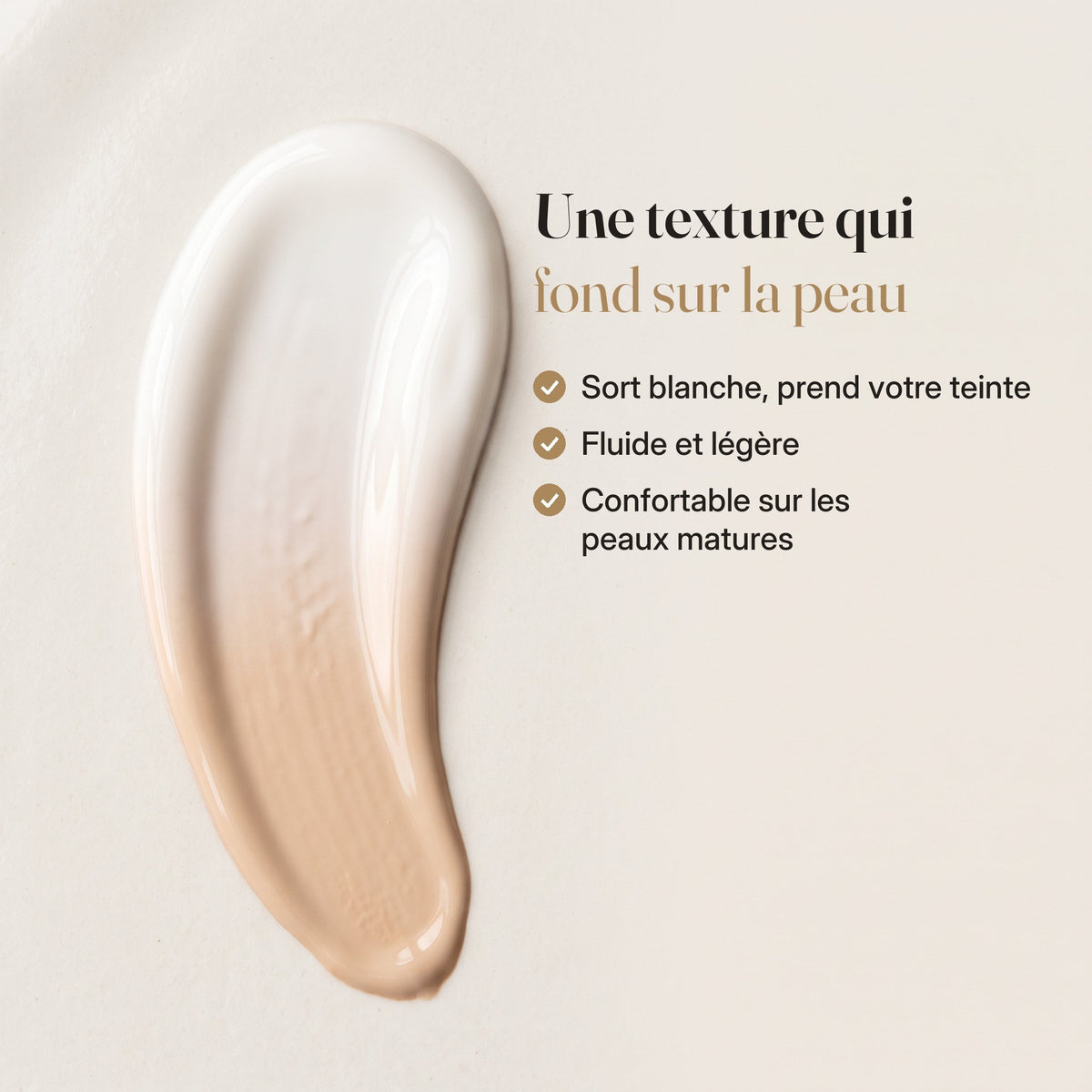 Fond de teint auto-adaptatif 30 ml – Ne marque pas les rides, zéro effet plâtre