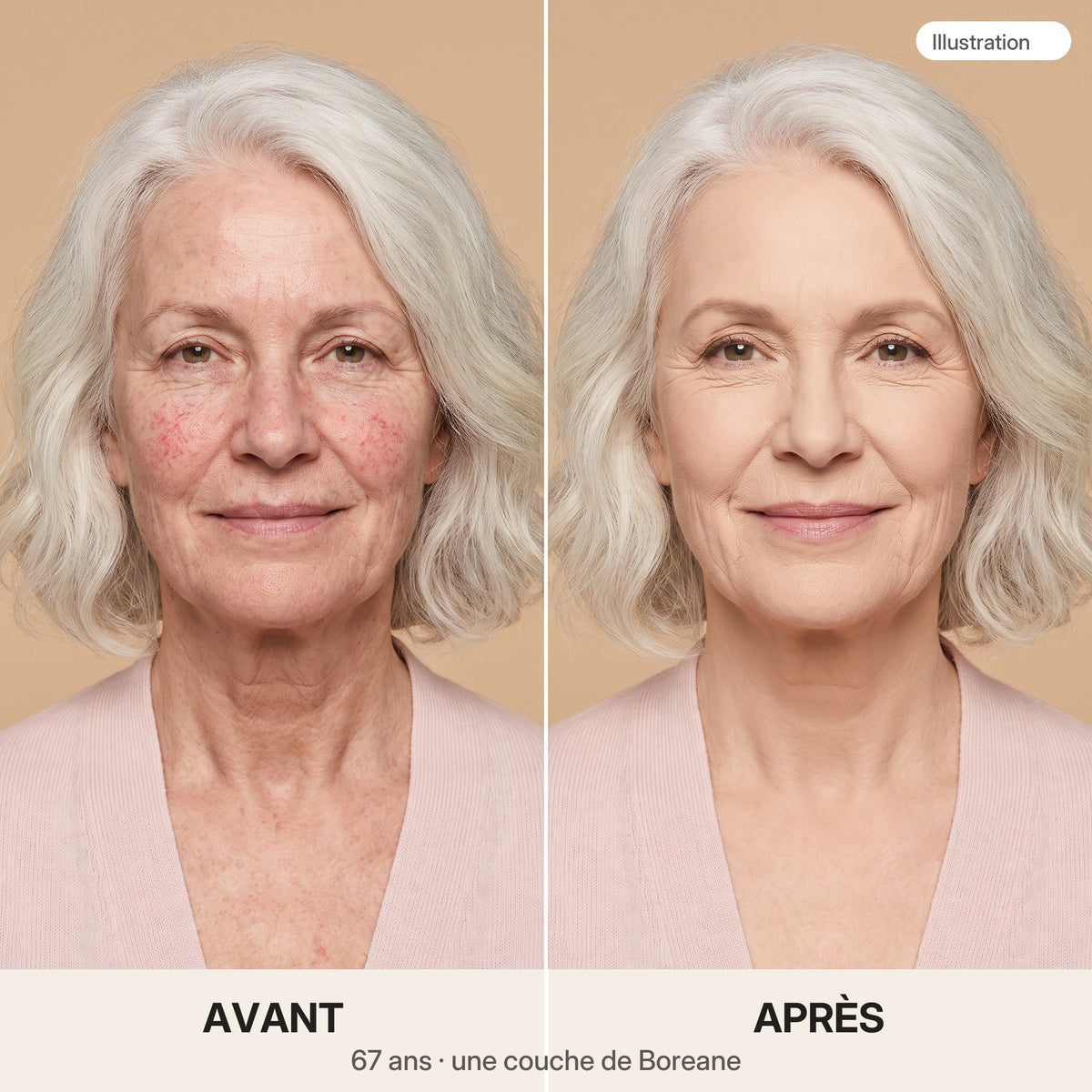 Fond de teint auto-adaptatif 30 ml – Ne marque pas les rides, zéro effet plâtre